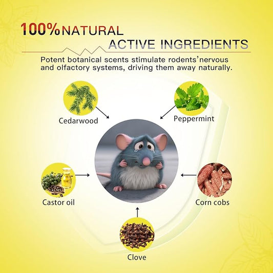 Rodent Repellent with Natural Essential Oils – 24 Pack Mouse, Rat & Pest Deterrent Balls, Safe for Family & Pets, Long-Lasting Indoor & Outdoor Protection