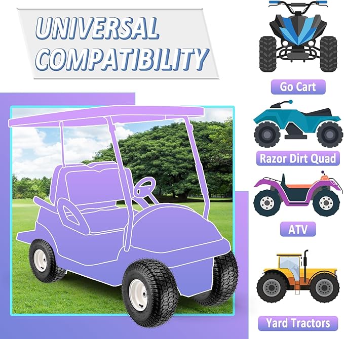 【Upgraded】15x6.00-6" Lawn Mower Tires with 3/4" Iron Bushing, 3" Offset Hub 4 Ply Heavy Duty Replacement for Craftsman Mower, Garden Lawn Tractors 2-Pack by Cenipar