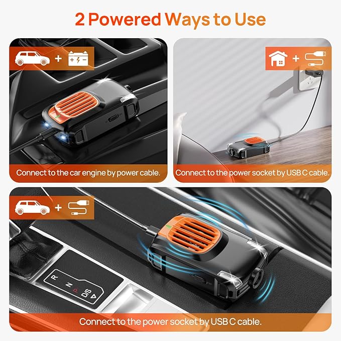 Rodent Repellent for car Engine, Ultrasonic Mouse Repellent Under Hood, Plug-in Powered, 4 Flashing LED Strobe Lights, Keep Rats and Mice Away from Car, Vehicle, RV, Garage 2 Pack (Unscented x2)