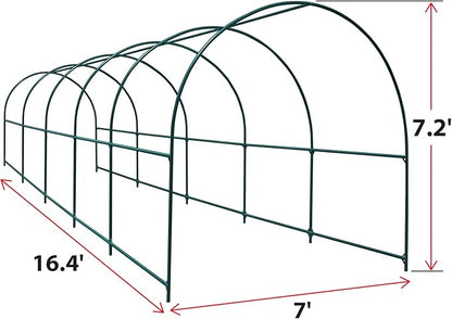 Strong Camel Greenhouse Replacement Frame for Larger Hot Garden House, Support Arch Frame Climbing Plants/Flowers/Vegetables (16.4'x 7' x 7.2')