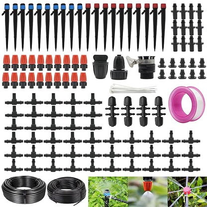 226 Ft Drip Irrigation System Watering System for Outdoor Plants, Greenhouse Sprinkler System Kits, Garden Raised Bed Irrigation Drip Irrigation Kits with 1/2 in,1/4 in Hose