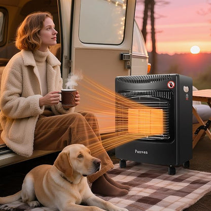 Propane Patio Heater, 18,000 BTU Propane Heater Outdoor, Infrared Gas Heaters with Regulator, Outdoor Heaters for Patio