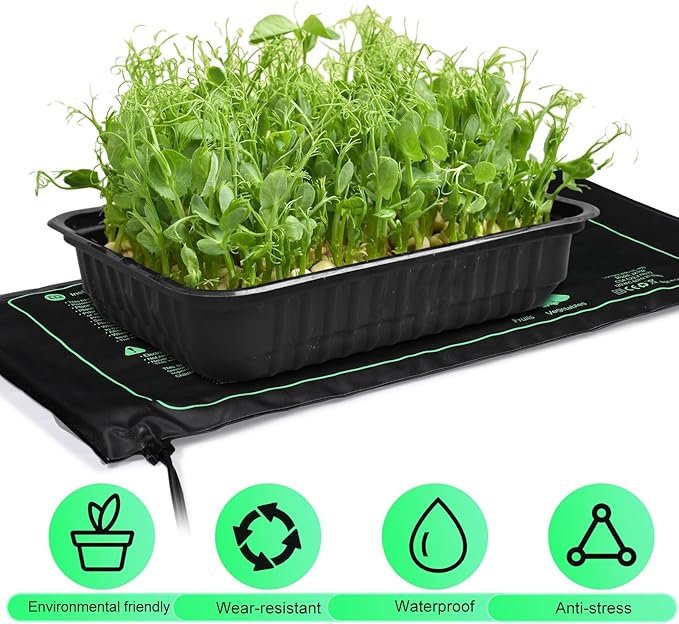 ROCEEI 10 Pack Durable Seedling Heat Mat 10 x 20.75 Waterproof Plant Heating Pad Warm Hydroponic Grow Mat for Greenhouse Grow Seed Starting Plant Germination