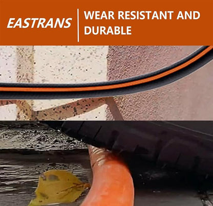 EASTRANS Short Garden Hose 10 ft x 5/8", Heavy Duty Water Hose with 3/4" Solid Brass Connector for All-weather Outdoor, Black & Orange