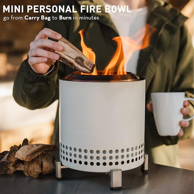 Solo Stove Mesa XL, 7 Inch Tabletop Fire Pit with Stand - Smokeless, Stainless Steel Fire Pit for Camping, Outdoor & Patio- Wood Burning or Pellet Fueled Portable Bonfire, 2.3lbs, Mulberry
