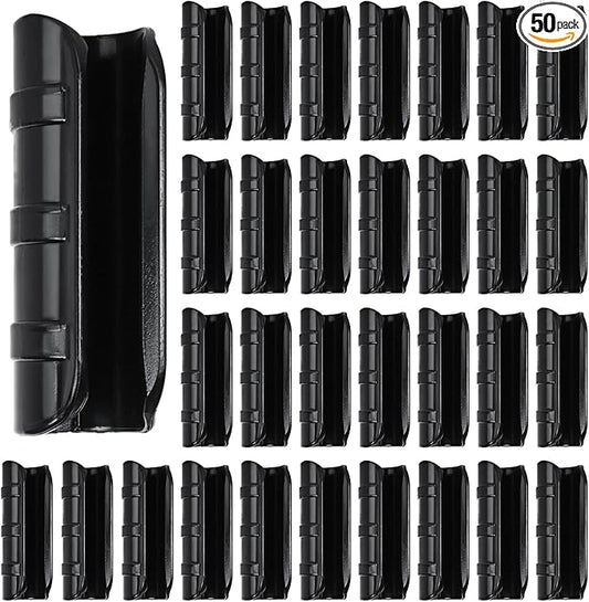 50 PCS 0.9 Inch Greenhouse Clamps Clips 23mm Plastic Black ABS Snap Clamp Tube Clip Garden Buildings Tube Clip for Greenhouse Film, Sunshade Nets, Frame Shelters (Outer Ø 1.06” inner Ø 0.9”)
