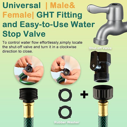 Garden Hose Leakproof for Gardener: 1/2” PVC Water Hoses with GHT Fittings - 5 FT No Kink and Flexible for Outdoor Watering