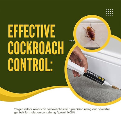 Roach Killer Bait Gel | Pest Control Efficacy for German(99%) & American(97%) Cockroaches | 16 Syringe Pack with Optigard-Like Efficacy | Safe & Powerful Cockroach Bane Solution |