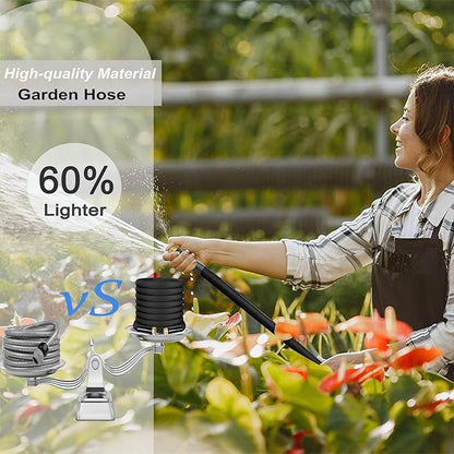 Garden Hose 50ft - Non-Expanding, Kink-Free, High-Pressure,Ultra-Lightweight & Flexible Water Hose with 550 PSI Burst Resistance - All-Weather Use for Lawns, Gardens, Car Washing & Pet Care (Gold)