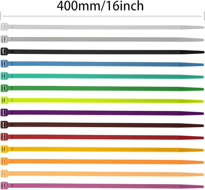 XINGO 100PCS Cable Zip Ties Heavy Duty, Premium Nylon Plastic Wire Ties with 50 Pounds Tensile Strength, Self-Locking Black Nylon Zip Ties for Indoor and Outdoor (16 inch, Apple Green)