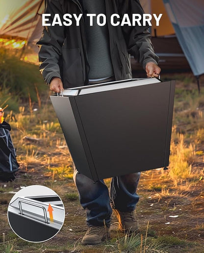 LEGACY HEATING Smokeless Fire Pit, Portable Outdoor Firepits 25 inch, Carry Handle for Backyard Patio Camping Bonfire, Stainless Steel, Ideal for 6-12 People, 46.74 lbs, Black, Cyberpit One Pro