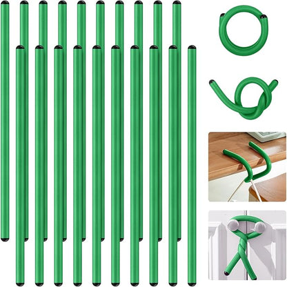 20 Pcs 17 Inch EVA Foam Twist Rubber Ties Reusable Bendable Cable Tie Straps Flexible Heavy Duty Twisty Ties for Organizing Cords Bundling (Green)