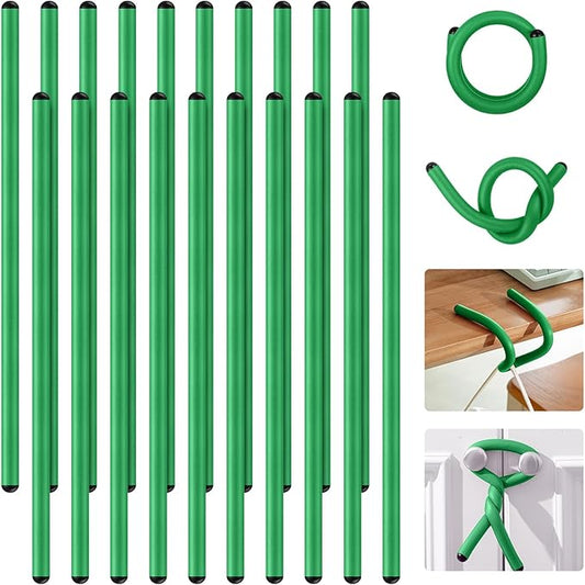 20 Pcs 17 Inch EVA Foam Twist Rubber Ties Reusable Bendable Cable Tie Straps Flexible Heavy Duty Twisty Ties for Organizing Cords Bundling (Green)