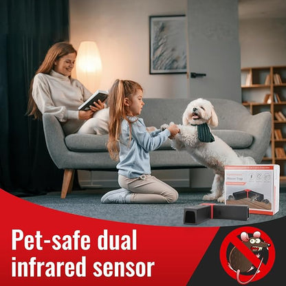 Electric Mouse Trap - Powerful Electronic Rat Trap Zapper for Indoor & Outdoor Use, Rat Traps with Dual-Channel,Reusable Automatic Rodent Killer with Smart Sensor for Mice and Rats