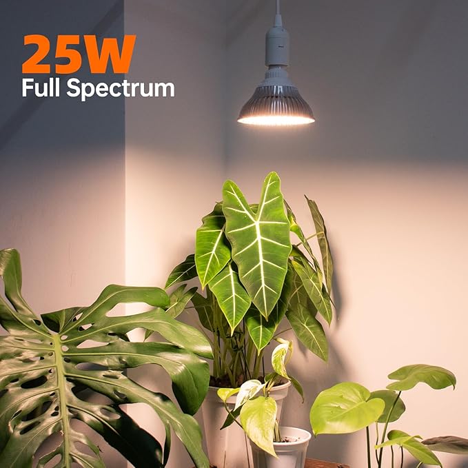 Bstrip LED Hanging Grow Light, Grow Light Bulb for Indoor Plants, 25W Full Spectrum Hanging Grow Light,3000K Plant Light Bulbs with 16.4FT Power Cord, Pendant Grow Lights for Indoor Plants, 1 Pack