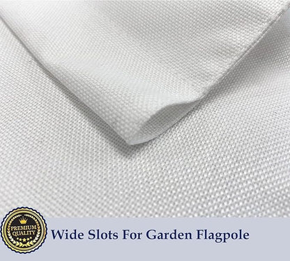 TOPFLAGS Garden Flag Stand with Sublimation Blank Garden Flags Metal Yard Flag Holder Pole Stake Small Flag Stands for Solid White Flag 12 x 18 DIY Custom Make Your Own Banner with Clips and Stopper