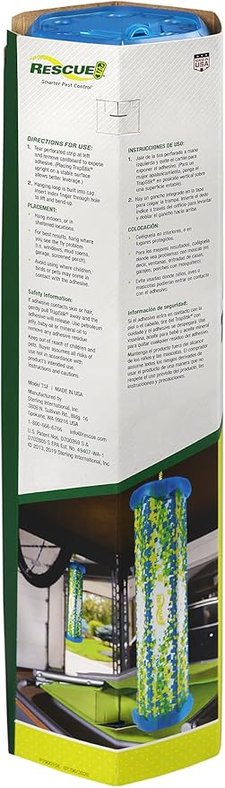 RESCUE! Fly TrapStik – Indoor Hanging Fly Trap - 9 Pack