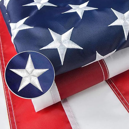 Heavy Duty 600D Nylon,Heavy Duty American Flags 3x5,Non Fading American Flag,Flag For Front Porch, Longest Lasting,Embroidered Stars, Brass Grommets,Sewn Stripes-Unmatched Durability in Any Weather