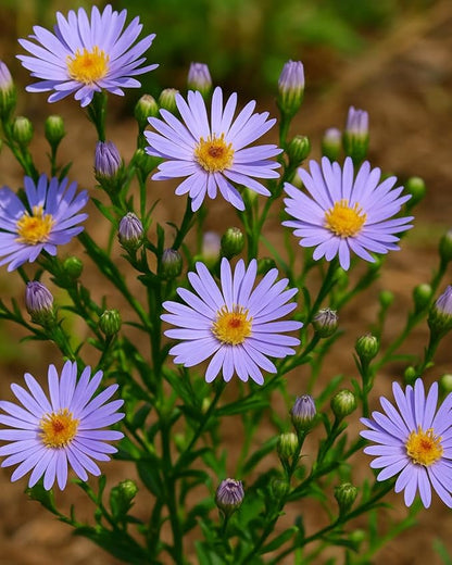 Perennial Farm Aster Laevis 'Bluebird' (Smooth Aster) – Live Perennial in #1 Container, Masses of Violet-Blue Blooms, Tall Upright Growth, Late Season, Pollinator Friendly, Ideal for Meadows & Borders