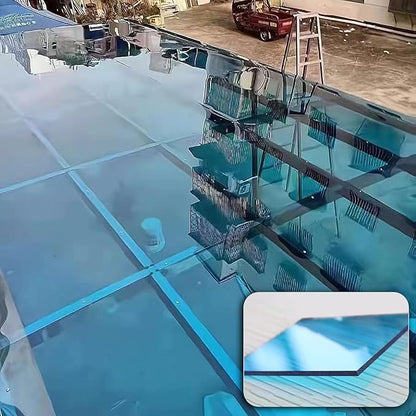 2mm Polycarbonate Sheet,Polycarbonate Greenhouse Panels,Roofing Transparent Insulation Daylighting Panels,Strong and not Easily Deformed,for Greenhouse Sheds Roofs,Carports.(Blue,6X 6.6ft)