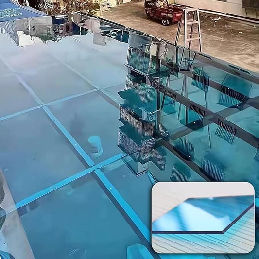 2mm Polycarbonate Sheet,Polycarbonate Greenhouse Panels,Roofing Transparent Insulation Daylighting Panels,Strong and not Easily Deformed,for Greenhouse Sheds Roofs,Carports.(Blue,4 x 26.2ft)