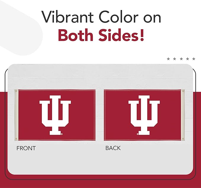 Indiana Hoosiers College Sports Printed Flag - NCAA Licensed - Nylon - School Banner (Red) (2' x 3')