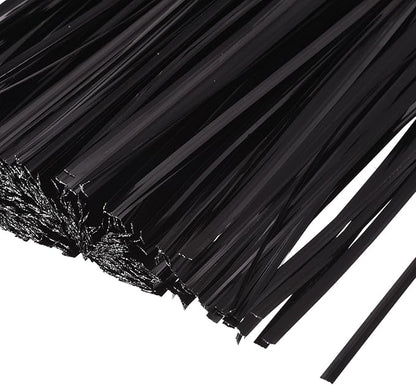 MECCANIXITY Foil Twist Ties 6" 15cm Metallic Plastic Closure Tie for Tying Bread, Candy, Cookies, Gift Bags Arts Crafts Ties Black Pack of 750