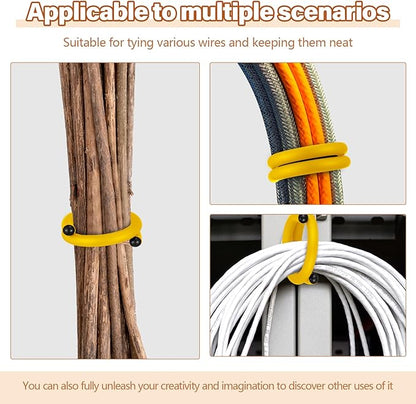 20 Pcs 17 Inch EVA Foam Twist Rubber Ties Reusable Bendable Cable Tie Straps Flexible Heavy Duty Twisty Ties for Organizing Cords Bundling (Yellow)