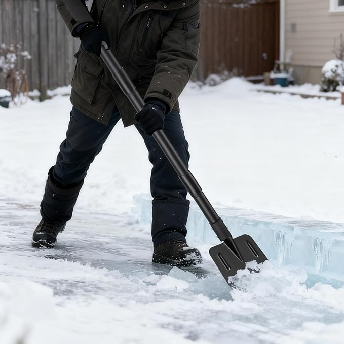 Ice Chopper, 67 Inch Stainless Steel Ice Scraper Heavy Duty Snow Shovel for Driveway Garages Yards Outdoor Stairs