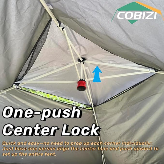COBIZI 12x12 Pop up Gazebo on Clearance with Mosquito Netting & Sandbags, Outdoor Canopy Tent with 4 Ropes 8 Stakes & Portable Carrying Bag, Patio Portable Gazebo for Garden Backyard & Lawn,Khaki