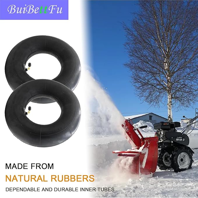 4.10/3.50-6 (13x4.00-6) Replacement Inner Tube, with TR87 Bent Metal Valve Stem fit for Wheelbarrows, Lawn Mowers, Snow Blowers,Hand Trucks, Tractors and More 3.50-6 4.00-6 4.10-6 Tire Tubes (2/Pack)