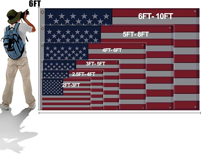 American Flag 5x8 Ft, Five Brass Grommets Multipurpose US Flag, Embroidered Stars, Sewn Stripes, Outdoor Heavy Duty Durable USA Flags, Hanging Indoor/Bedroom/Room/Wall American Flag