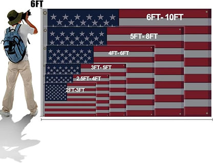 American Flag 5x8 Ft, Five Brass Grommets Multipurpose US Flag, Embroidered Stars, Sewn Stripes, Outdoor Heavy Duty Durable USA Flags, Hanging Indoor/Bedroom/Room/Wall American Flag