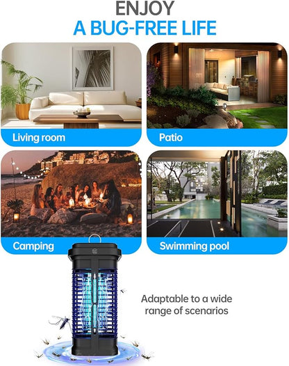 Bug Zapper Outdoor Indoor Waterproof, Buzzkick Electric Mosquito Zapper Effective 4200V Insect Fly Zapper Trap Killer for Outside Patio Porch Backyard Garden
