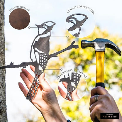METALBIRD - Peregrine Falcon - Outdoor Tree Ornaments in Corten Steel - Metal Art Proudly Made in The USA