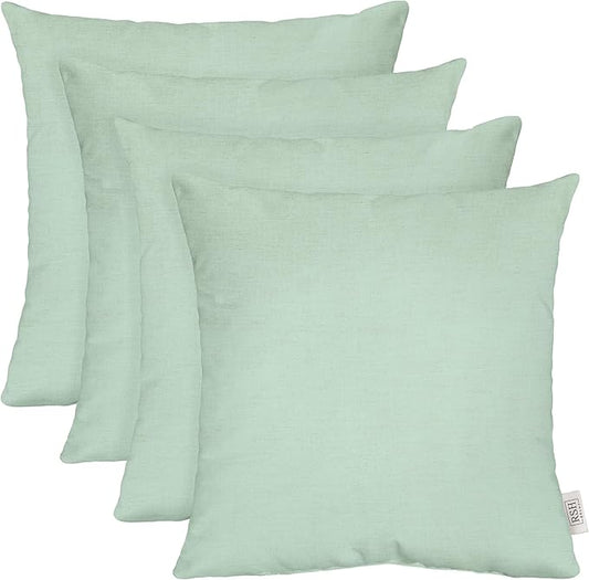 RSH DECOR: Sunbrella Square Throw Pillows Set of 4 | 20" x 20" | Water and Fade-Resistant Performance Fabric | Outdoor Pillow Covers with Down-Alternative Inserts | Canvas Spa