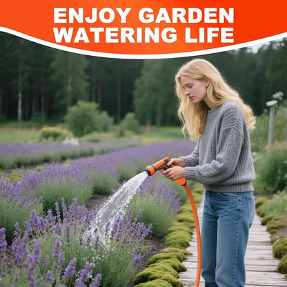 YOTOO Heavy Duty Hybrid Garden Water Hose 5/8-Inch by 50-Feet 150 PSI Kink Resistant, Flexible with Swivel Grip Handle and 3/4" GHT Solid Brass Fittings, Orange