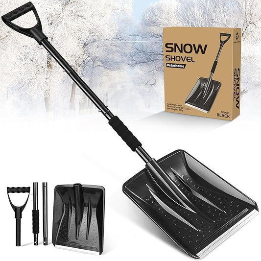 Snow Square Shovel, Shovels for Digging with D-Handle, Overall 41-Inch Long Garden Shovel for Car, Garden Tools, Black