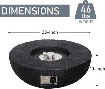 Afterglow TerraFab 28" Round 30,000 Btu Propane Fire Bowl Fire Pit for Outdoor Patio Garden Backyard Decking Decor CSA Certificated, Black