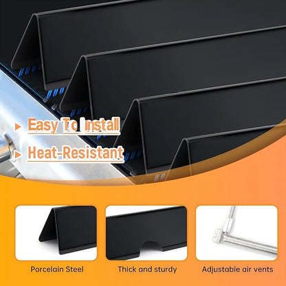 7636 Flavorizer Bars and 69787 Grill Burner for Weber Spirit I & II E-310 E-320 E-330 S-310 S-320 S330 (Front-Mounted Control), 15.3" Heat Plates & 18" Grill Burner Tube, Porcelain Steel