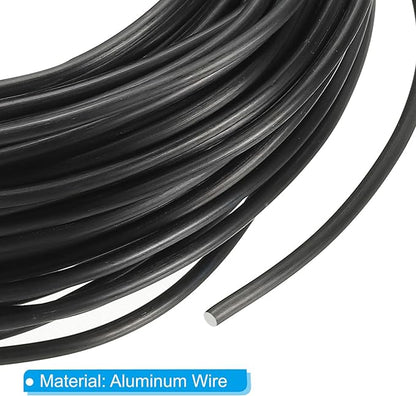 PATIKIL 2.5mm x 60ft Bonsai Training Wire,Floral Wire Stems Anodized Aluminum Tree Wire for Gardening Branch Fixing,Black