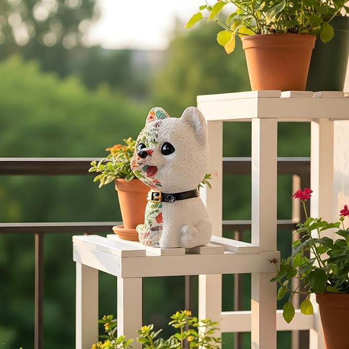 Outdoor Statues for Garden-Dog Outside Decor Clearance for Yard Art Lawn Ornaments Porch Patio Balcony Home House - Birthday Gifts for Grandma Mom Women (Pomeranian)