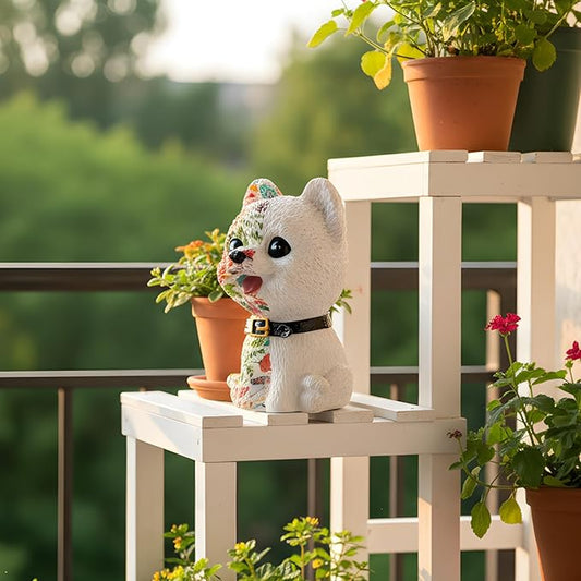 Outdoor Statues for Garden-Dog Outside Decor Clearance for Yard Art Lawn Ornaments Porch Patio Balcony Home House - Birthday Gifts for Grandma Mom Women (Pomeranian)