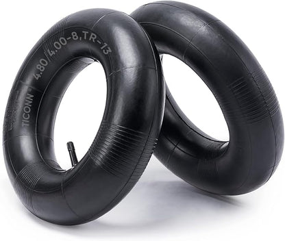 TICONN 4.80/4.00-8 Inner Tube, 2 Pack Inner Tire Tube for Wheelbarrow Tires, Replacement Tube with TR-13 Straight Valve Stem for Wheelbarrows, Mowers, Hand Trucks
