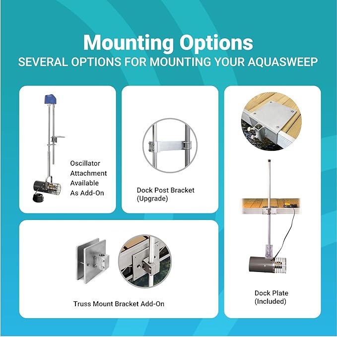 Scott Aerator 3/4 Horse Power 230V Muck Blaster - 50ft Cord | 3/4 Horse Power Aquasweep w/Truss Mount | Water Circulator | Water Agitator | Water Mover | Muck Blower