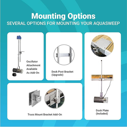 Scott Aerator 3/4 Horse Power 230V Muck Blaster - 50ft Cord | 3/4 Horse Power Aquasweep w/Truss Mount | Water Circulator | Water Agitator | Water Mover | Muck Blower