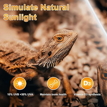 LUCKY HERP T8 15W UVB 10.0 Reptile Light, 18inch UVA UVB Reptile Light Bulb 2 Pack, Fluorescent Lamp for Reptiles Amphibians Lizards Chameleons