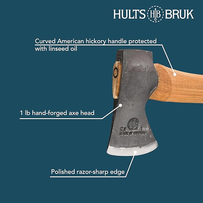 Hults Bruk 840702 Almike Hatchet - 1 lb Head, 16" Handle