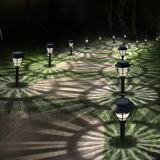 6 Pack Solar Pathway Lights Outdoor - Bright Solar Powered Garden Lights with Warm White LED, Auto On/Off Waterproof Path Lights Decorative, Landscape Lighting for Yard Patio Walkway Driveway