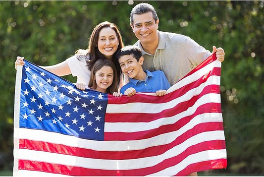 Homissor American Flag 2.5x4 Heavy Duty Outdoor US USA United State Flags Embroidered Stars for All Weather High Wind Sewn Stripes With Brass Grommets for Outside